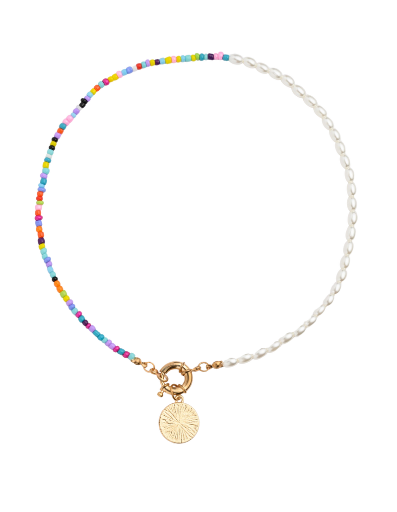 Mocha Colorful Beaded with Fine Pearls Necklace | Mocha Australia