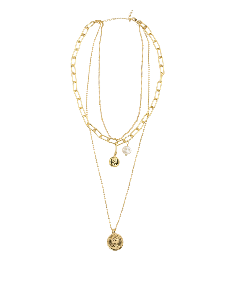 Mocha Three-Layer Necklace With Coin | Mocha Australia