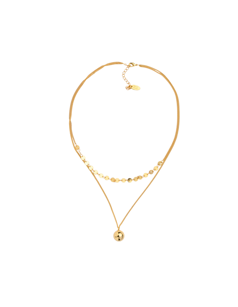 Mocha Two-Layer Necklace With Sphere Pendant | Mocha Australia
