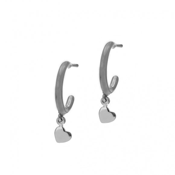 Gregio Simply Me/ Tny Shiny Earrings w/ Heart - Silver | Mocha Australia