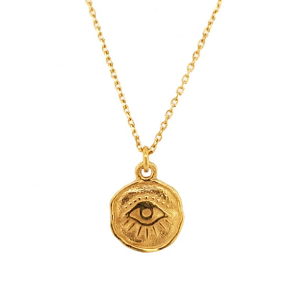 Gregio Funky Metal/ Symbolic Eye Necklace - Gold | Mocha Australia