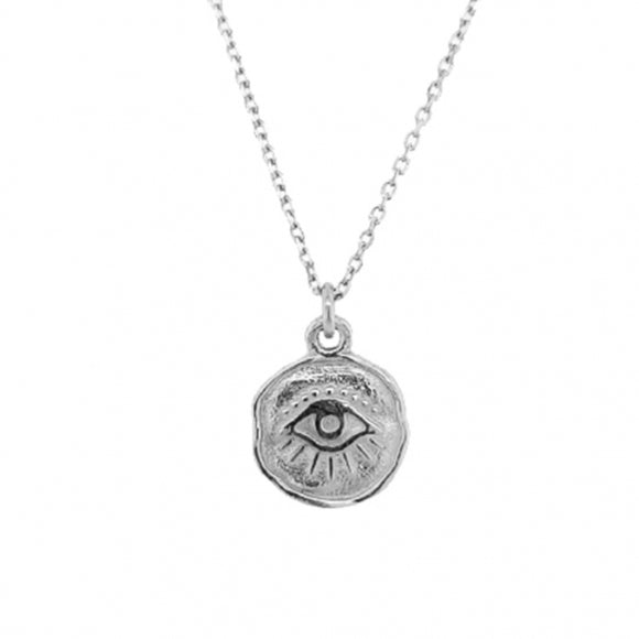 Gregio Funky Metal/ Symbolic Eye Necklace - Silver | Mocha Australia