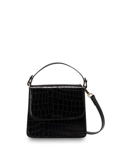 Mocha Bindi Croc-Embossed Crossbody - Black | Mocha Australia