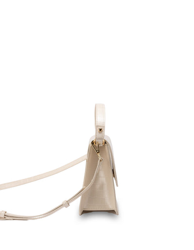 Mocha Bindi Croc-Embossed Crossbody - White | Mocha Australia