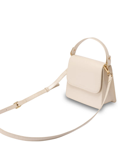 Mocha Bindi Croc-Embossed Crossbody - White | Mocha Australia