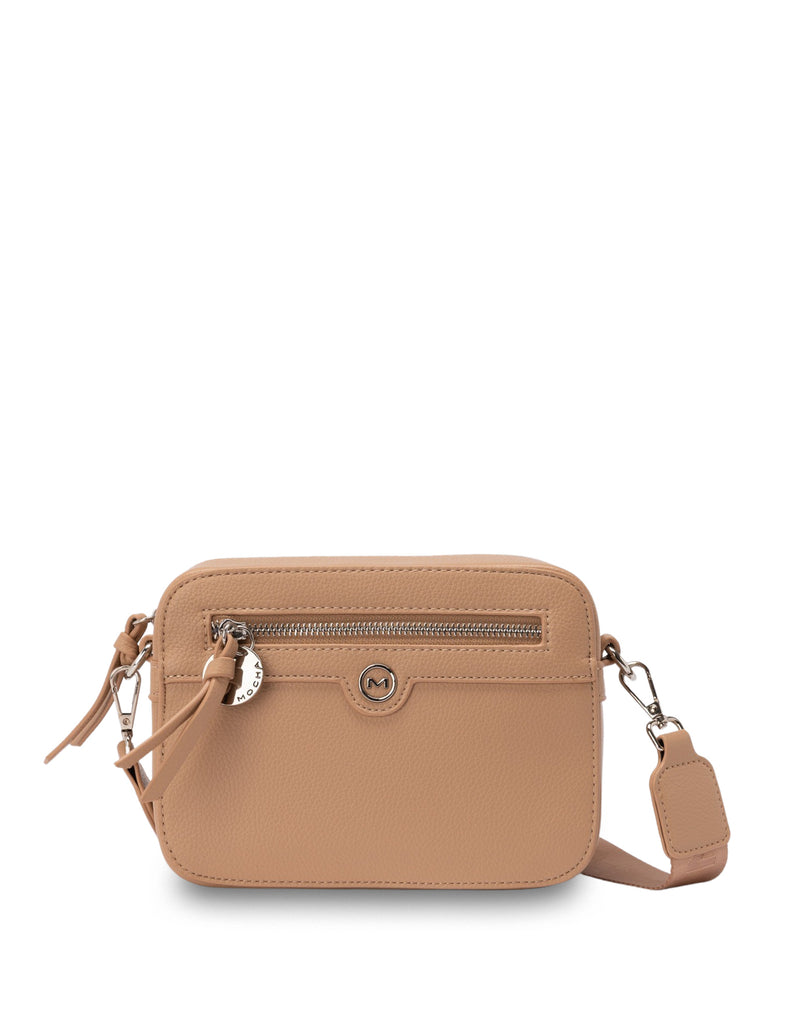 Mocha Cindi Box Crossbody Bag w/ Fabric Strap - Taupe | Mocha Australia