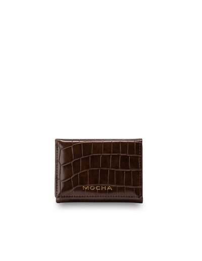 Mocha Bindi Croc-Embossed Mini Wallet - Chocolate | Mocha Australia