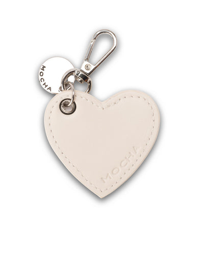 Mocha Carla Heart Keyring - White | Mocha Australia