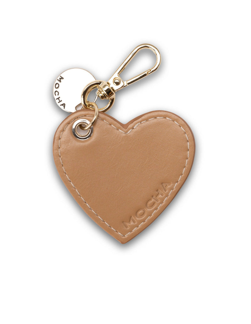 Mocha Carla Heart Keyring - Tan | Mocha Australia