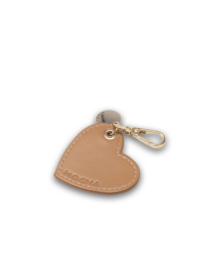 Mocha Carla Heart Keyring - Tan | Mocha Australia