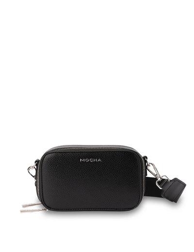 Mocha Ali Double-Zip Crossbody - Black | Mocha Australia