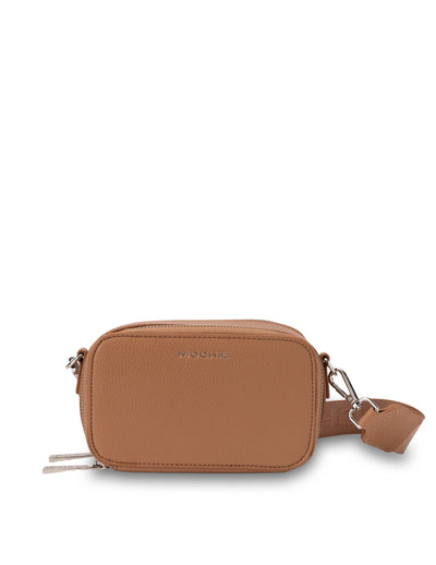 Mocha Ali Double-Zip Crossbody - Tan | Mocha Australia