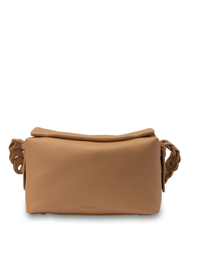 Mocha Lidia Leather Boston Bag - Taupe | Mocha Australia