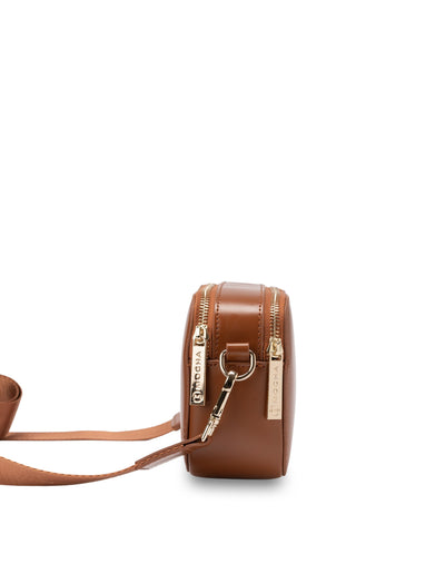 Mocha Alicia Glossy Leather Double Zip - Tan | Mocha Australia