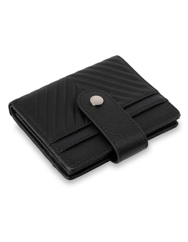 Mocha Chevron Leather Card Holder - Black | Mocha Australia