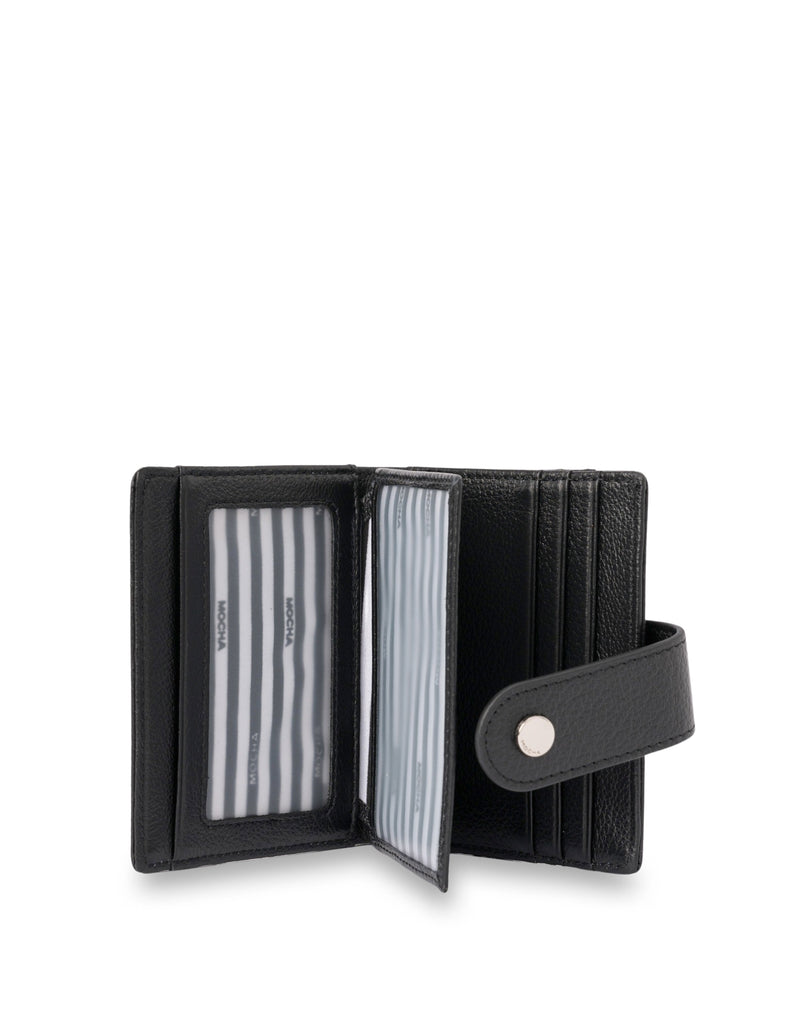 Mocha Chevron Leather Card Holder - Black | Mocha Australia