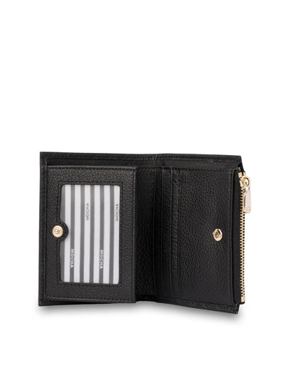 Mocha Chevron Mini Leather Wallet - Black | Mocha Australia