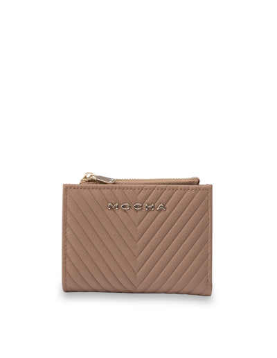 Mocha Chevron Mini Leather Wallet - Tan | Mocha Australia
