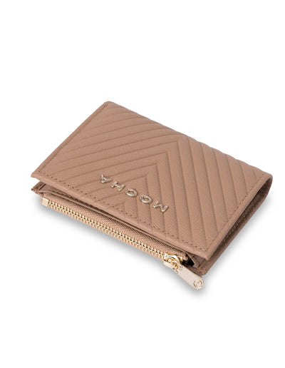 Mocha Chevron Mini Leather Wallet - Tan | Mocha Australia