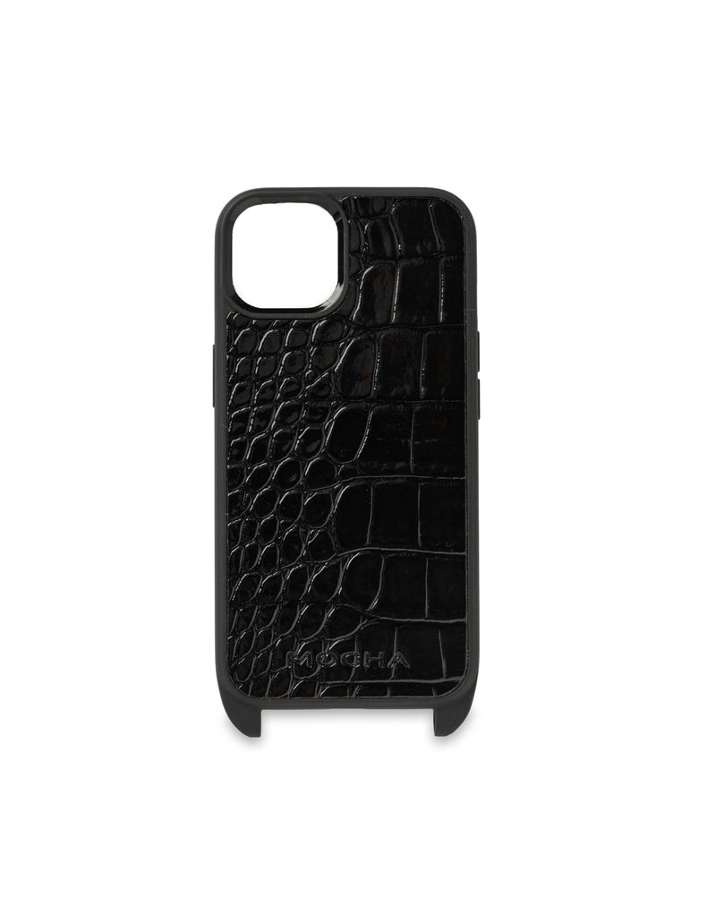 Mocha Calissa Croco Lanyard Phone Case iPhone 13 - Black | Mocha Australia