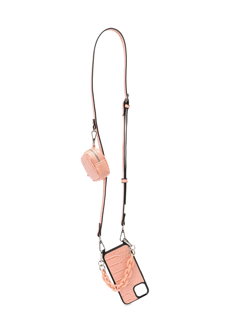 Mocha Calissa Croco Lanyard Phone Case iPhone 13 - Pink | Mocha Australia