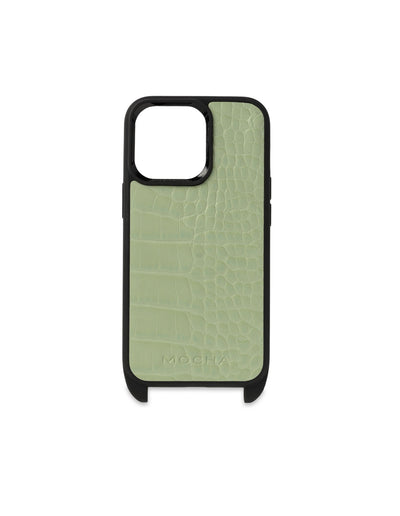 Mocha Calissa Croco Lanyard Phone Case iPhone 13 Pro - Green | Mocha Australia