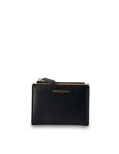 Mocha Small Classic Arya Wallet - Black/Tan | Mocha Australia