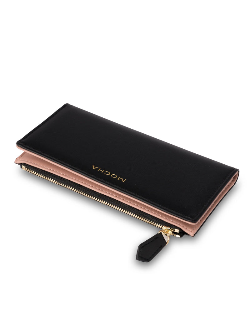 Mocha Classic Arya Wallet - Black/Blush | Mocha Australia