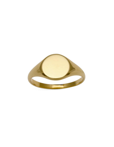 Von Treskow Plain Signet Ring (9mm) - Gold | Mocha Australia