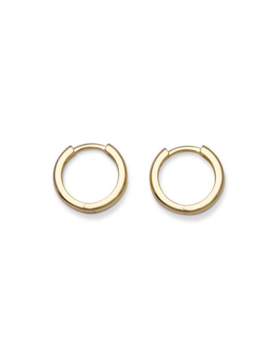 Von Treskow Huggie Hoop Earrings w/ Hinge Clasp (14mm) - Gold | Mocha Australia