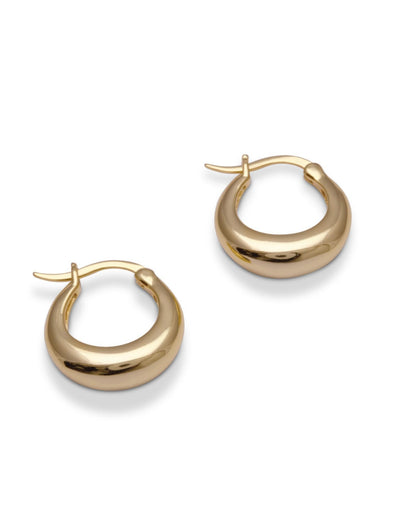 Von Treskow Saddle Hoop Earrings w/ Lever clasp (17mm) - Gold | Mocha Australia