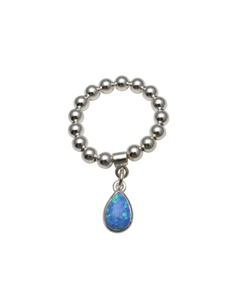 Von Treskow Single Strand Stretch Ring w/ Czelline Blue Opal | Mocha Australia