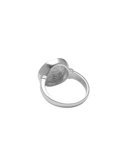 Von Treskow Tiny Australian Token Bezel Ring - Silver | Mocha Australia