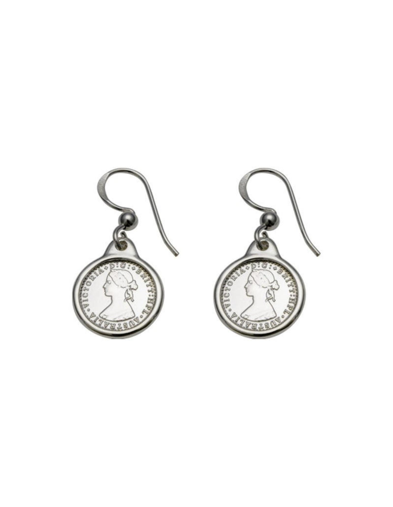 Von Treskow Mini Coin & Bezel Earrings - Silver | Mocha Australia