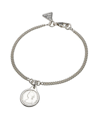 Von Treskow Mini Australian Token Curb Chain Bracelet - Silver | Mocha Australia