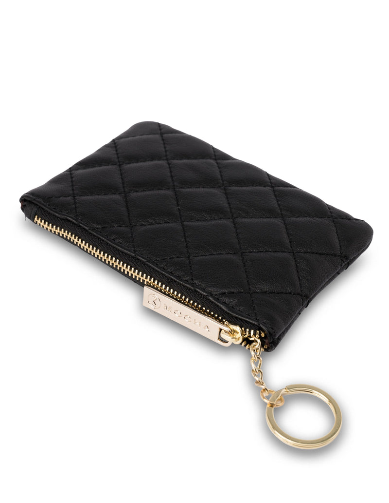 Mocha Petia Calfskin Coin Wallet - Black | Mocha Australia