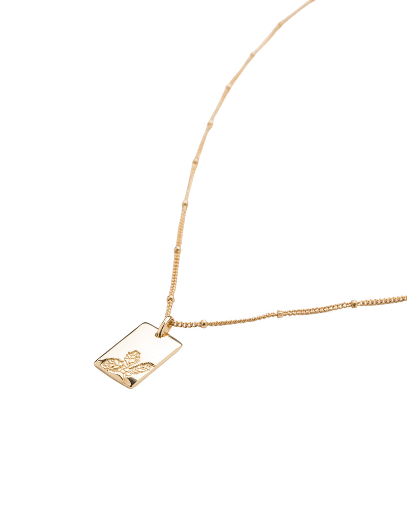 Elly Lou December Flower Necklace- Gold | Mocha Australia