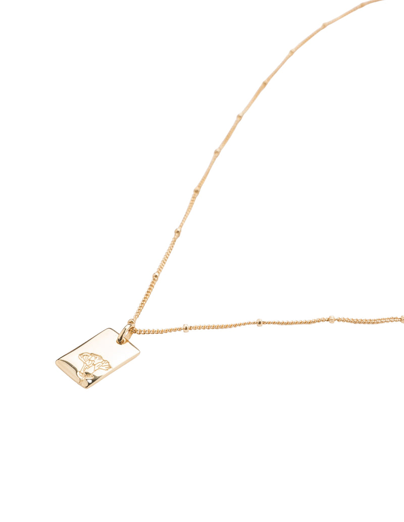Elly Lou January Flower Necklace- Gold | Mocha Australia