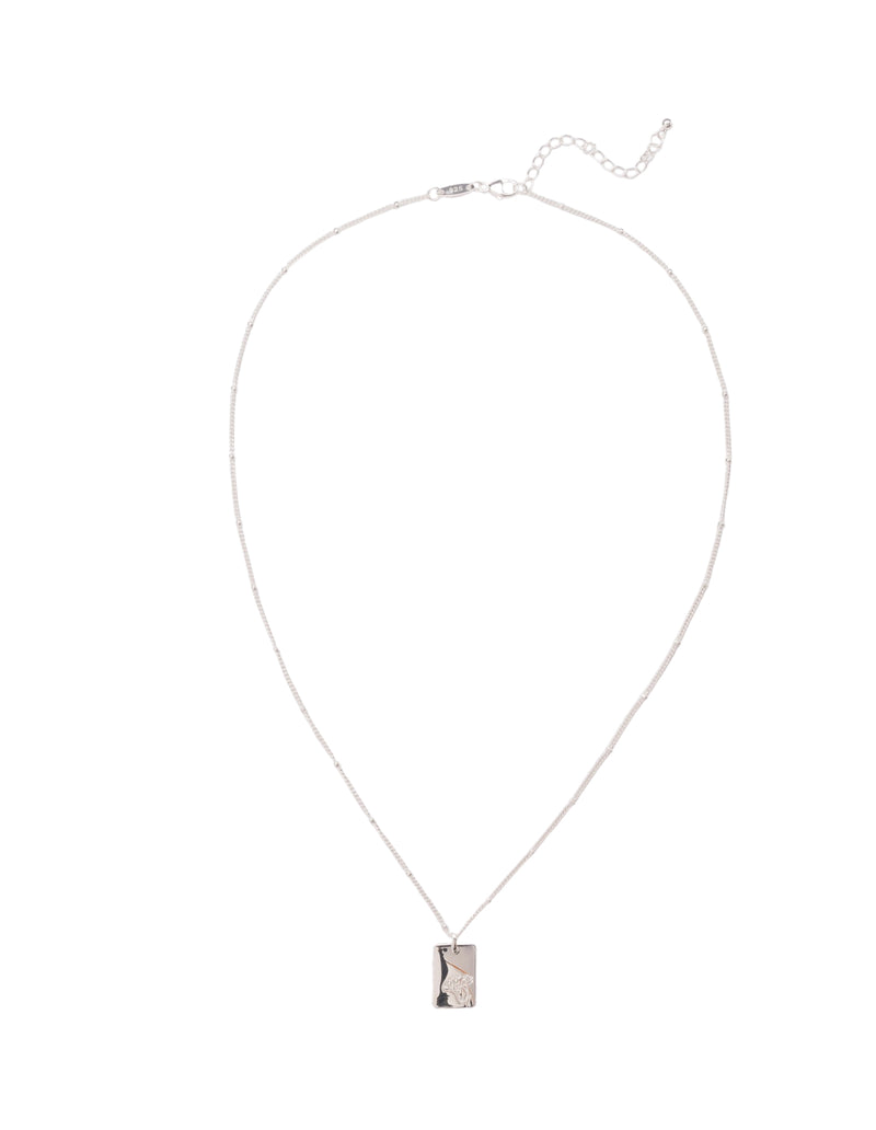 Elly Lou January Flower Necklace- Silver | Mocha Australia
