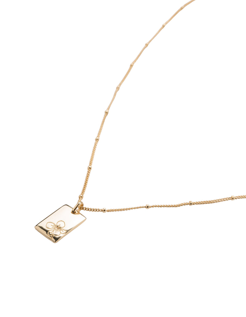 Elly Lou February Flower Necklace- Gold | Mocha Australia