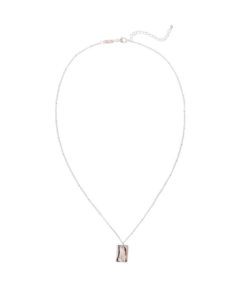 Elly Lou February Flower Necklace- Silver | Mocha Australia