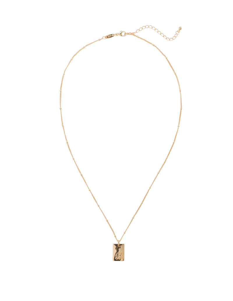 Elly Lou April Flower Necklace- Gold | Mocha Australia