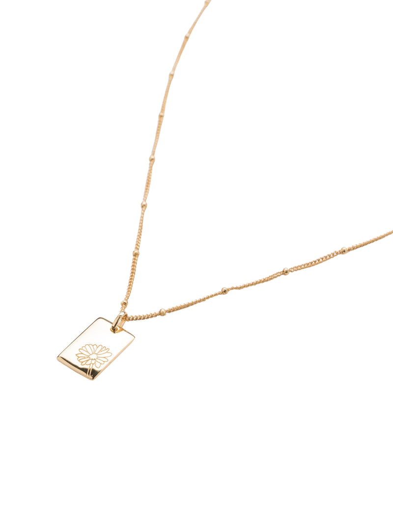 Elly Lou April Flower Necklace- Gold | Mocha Australia