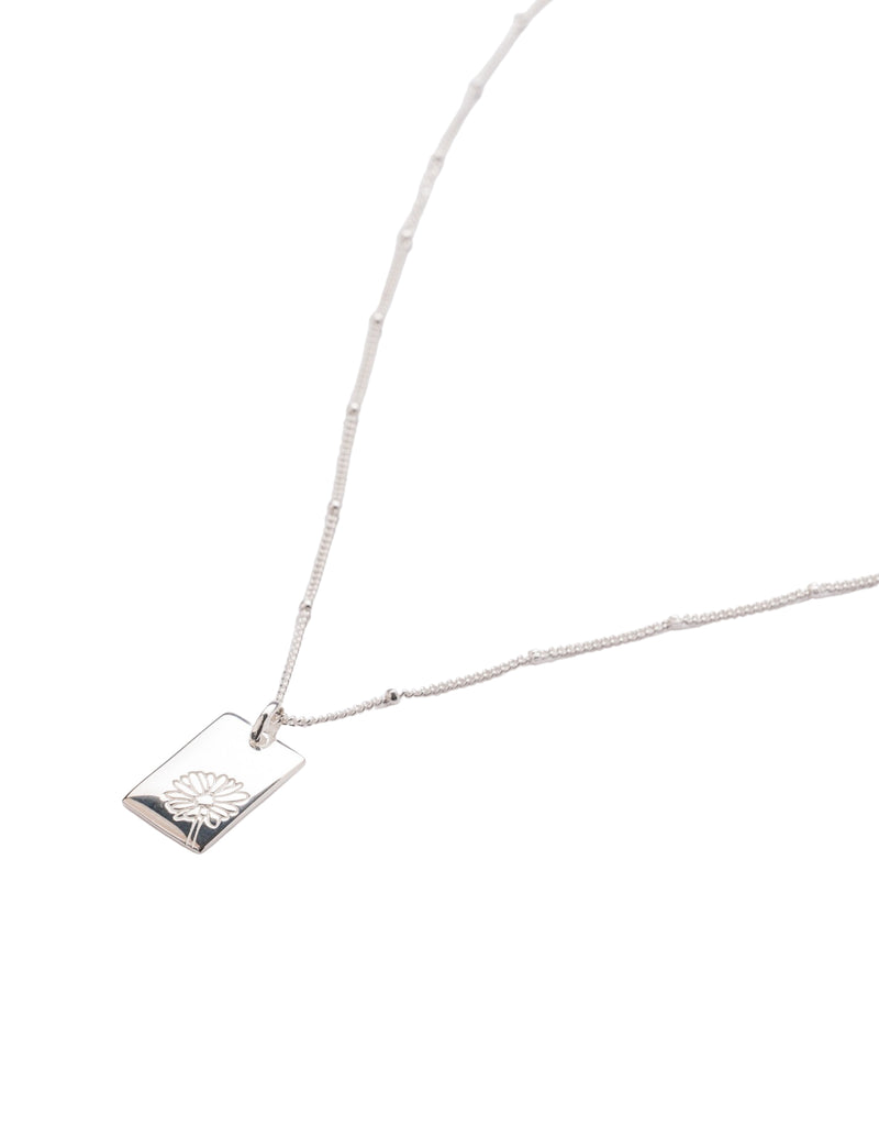 Elly Lou April Flower Necklace- Silver | Mocha Australia