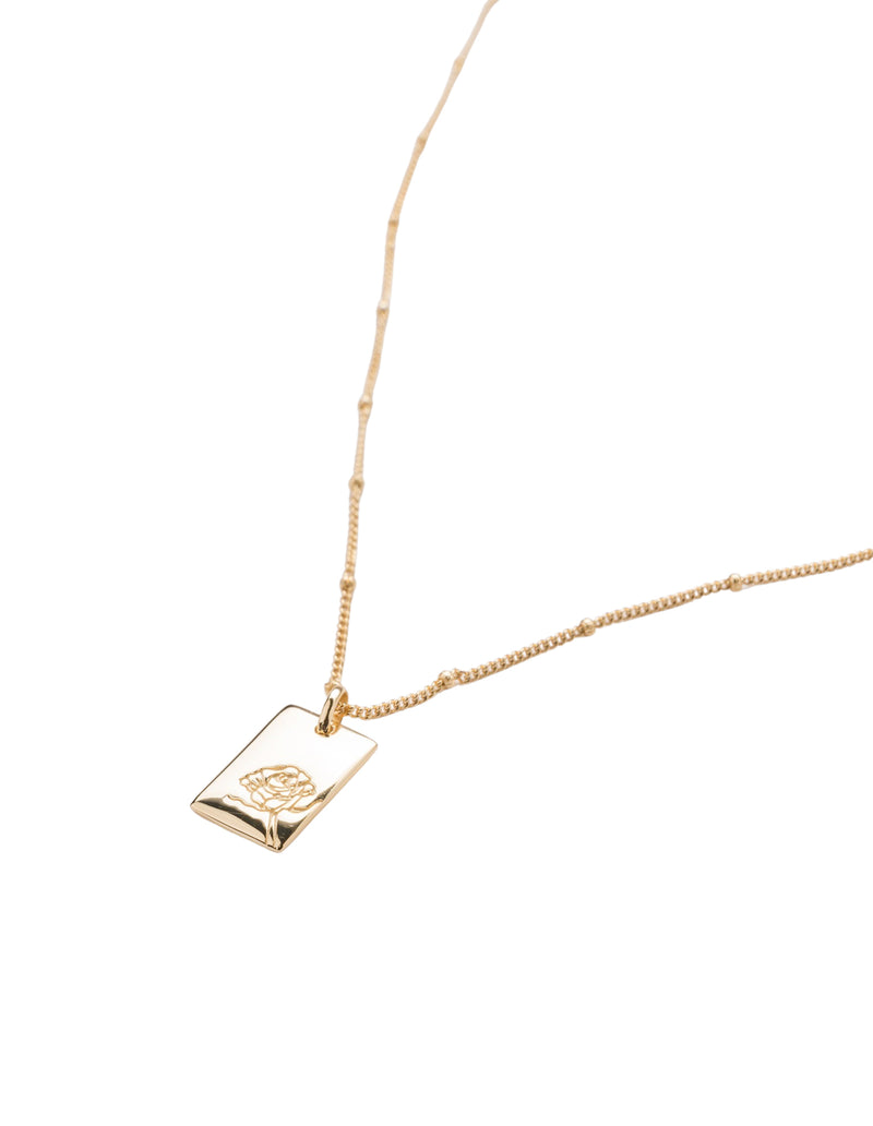 Elly Lou June Flower Necklace- Gold | Mocha Australia