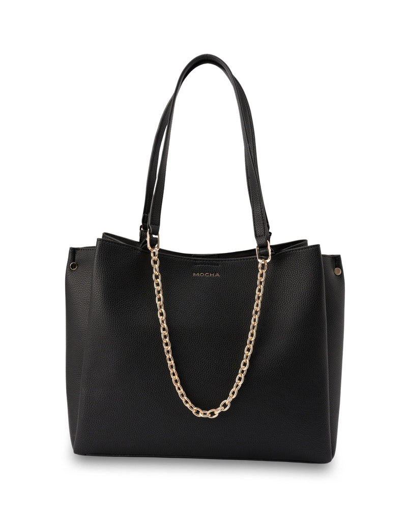 Mocha Sienna Stud Tote Bag - Black | Mocha Australia