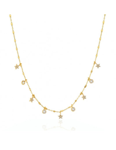 Gregio Gold Necklace W/ Cz | Mocha Australia