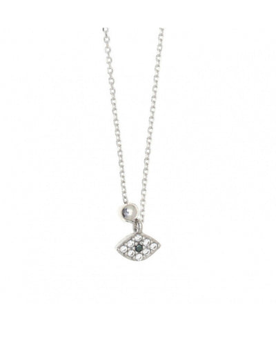 Gregio Tiny Shiny Necklace W/ Cz Evil Eye | Mocha Australia