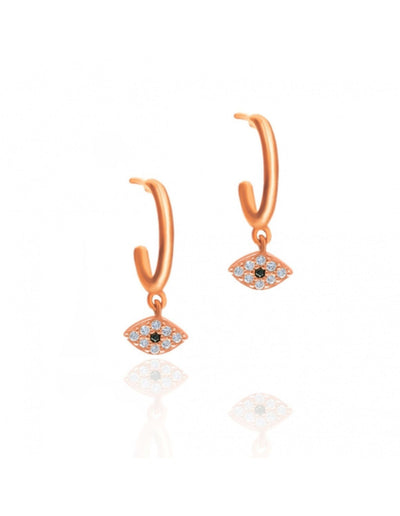 Gregio Tiny Shiny Earrings W/ Cz Evil Eye | Mocha Australia