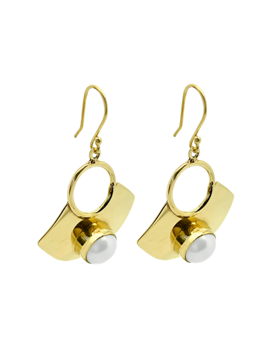 Ichu Golden Pearl Drop Earrings - Gold | Mocha Australia